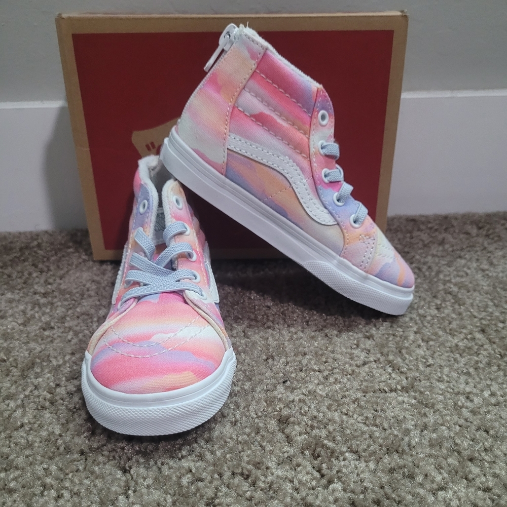 Toddler Girl Tie Dye Sk8 Hi Zip Vans Sneaker Shoes